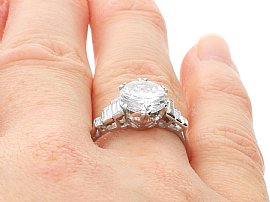 Solitaire Engagement Ring On the Hand