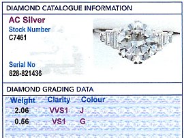 2 Carat Round Diamond Solitaire Engagement Ring Grading