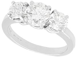 2.49 ct Diamond Trilogy Ring in Platinum