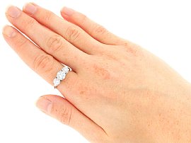 wearing 2.49 Carat Diamond Trilogy Ring 