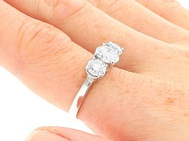 2.49 Carat Diamond Trilogy Ring Close up 