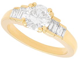 Vintage 1.38ct Diamond Solitaire Engagement Ring in 18ct Yellow Gold