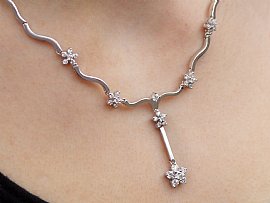 Diamond Necklace on the Neck