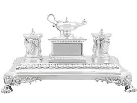 Victorian Sterling Silver Inkstand / Desk Standish