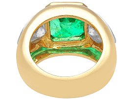 Vintage Emerald and Diamond Dress Ring in Yellow Gold