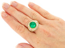 Emerald and Diamond Bombe Ring