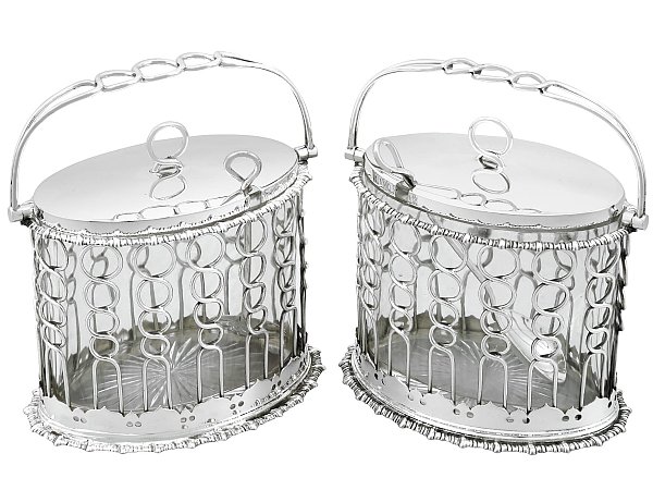 Sterling Silver and Glass Preserve Pots