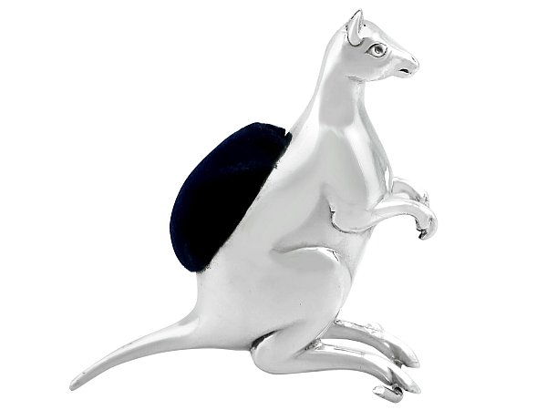 Antique Silver Pin Cushion Kangaroo
