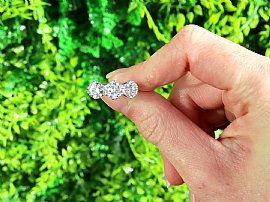 1950s Three Stone Diamond Ring for Sale Natural Light