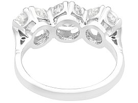 White Gold 1950s Three Stone Diamond Ring for Sale