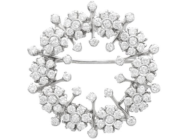 Diamond Floral Wreath Brooch for Sale
