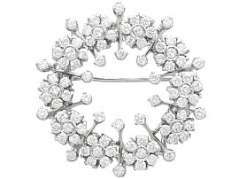 Vintage 2.78ct Diamond Wreath Brooch in 18ct White Gold