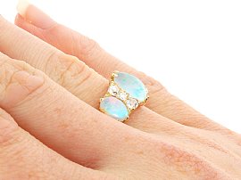 Opal Ring on the Finger