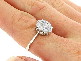 Diamond Cluster Ring on the Finger