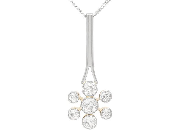Platinum Diamond Pendant Necklace Antique