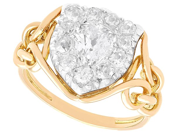 Rare Victorian Diamond Ring in Yellow Gold