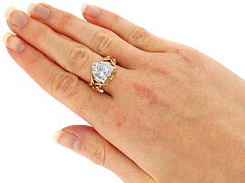 Wearing Image for Rare Victorian Diamond Ring in Yellow Gold