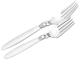 Silver Cactus Pattern Cutlery Set