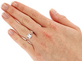 Wearing Emerald Cut Diamond Engagement Ring UK