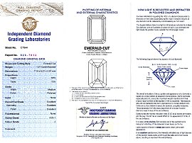 Emerald Cut Diamond Engagement Ring UK Certificate