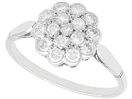 1920s 0.51 ct Diamond Floral Cluster Ring in Platinum