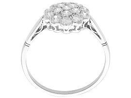 1920s Floral Diamond Cluster Platinum Ring