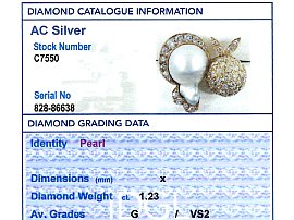 Independent Grading Card for Pearl and Diamond Pendant