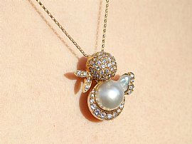 Blister Pearl Pendant Being Worn