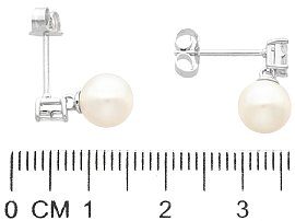 7mm Pearl Earrings with Diamonds