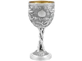 Chinese Export Silver Wine Goblet - Antique Circa 1890