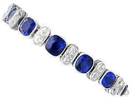 Antique Spinel and 2.04ct Diamond Bracelet in White Gold