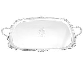 Edwardian Silver Serving Tray with Handles