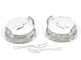 Sterling Silver and Glass Hors D'oeuvre Dishes