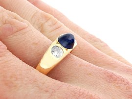 Vintage Sapphire Ring on the Hand