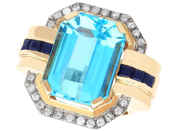 Vintage Topaz and Sapphire Ring
