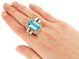 Wearing Image for Vintage Topaz and Sapphire Ring