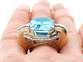 Vintage Gemstone Ring Being Worn