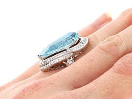 Aquamarine Ring on the Finger