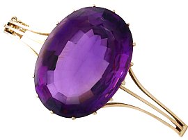 Antique 70.65ct Amethyst Bangle in Yellow Gold