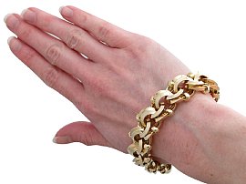 Wearing 1950s Gold Bracelet