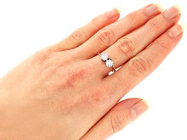 Wearing Image for Two Stone Diamond Ring in Platinum