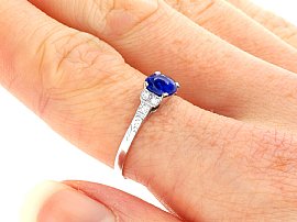 Sapphire Dress Ring Being Worm