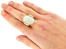 Oval Cabochon Opal Ring Gold On hand