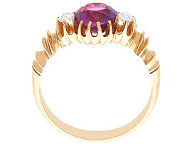 Antique Purple Sapphire Ring with Diamonds