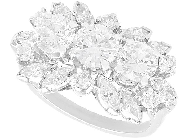 Diamond Cluster Ring in Platinum