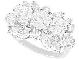 Vintage 3.03ct Diamond Cluster Ring in Platinum