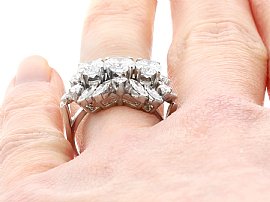 Diamond Cluster Ring on Finger