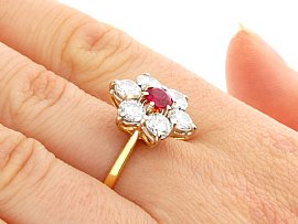 Vintage Ruby Ring on the Finger
