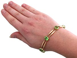 Wearing Image for Rose Gold Peridot Bracelet