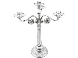Sterling Silver Four Light Candelabrum Centrepiece - Antique George III